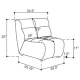 Charlotte Upholstered Curved Armless Chair in Ivory