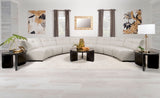 Charlotte Upholstered Curved Armless Chair in Ivory