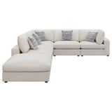 Serene 6-Piece Upholstered Modular Sectional Sofa, Beige