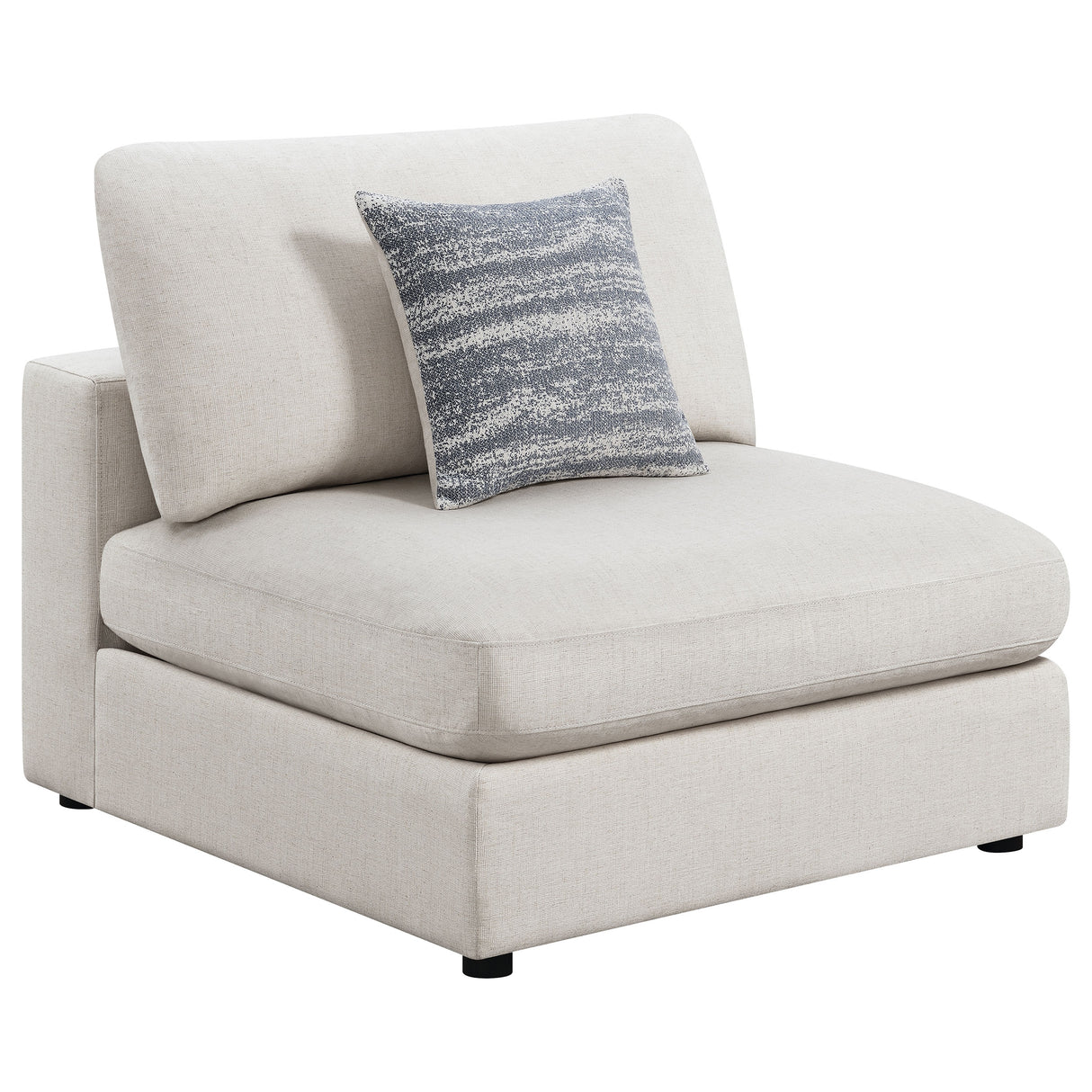 Serene Upholstered Armless Chair, Beige