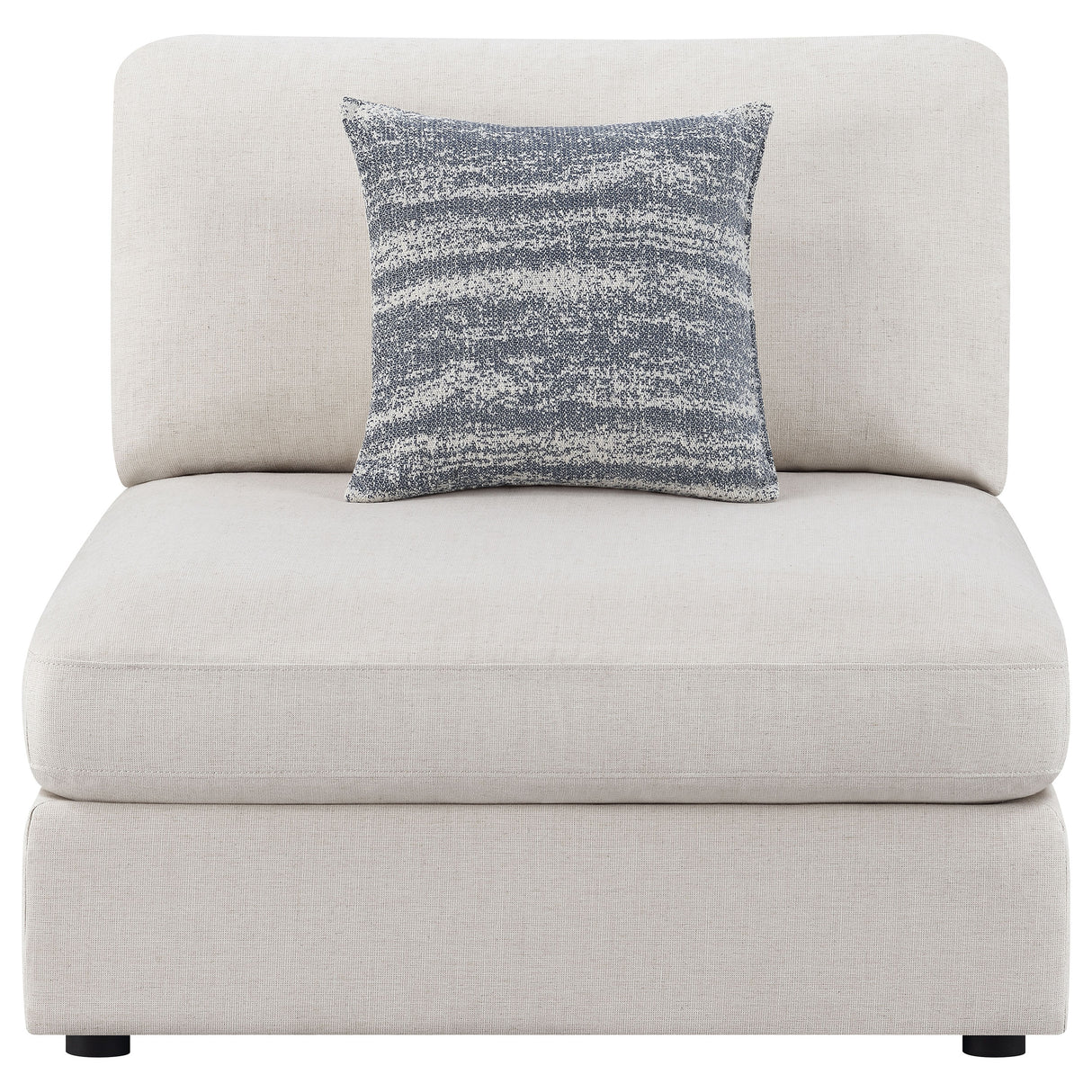 Serene Upholstered Armless Chair, Beige