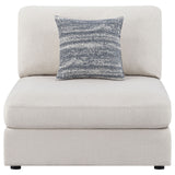 Serene Upholstered Armless Chair, Beige