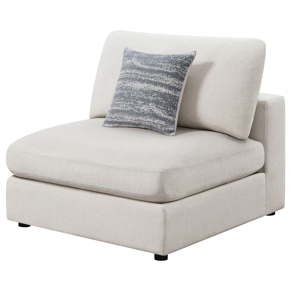 Serene Upholstered Armless Chair, Beige