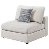 Serene Upholstered Armless Chair, Beige