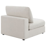 Serene Upholstered Armless Chair, Beige