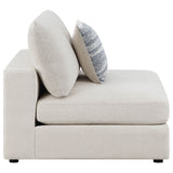 Serene Upholstered Armless Chair, Beige