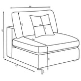 Serene Upholstered Armless Chair, Beige