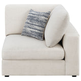 Serene Upholstered Corner Chair in Beige Linen-Blend