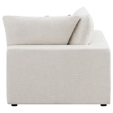 Serene Upholstered Corner Chair in Beige Linen-Blend