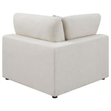 Serene Upholstered Corner Chair in Beige Linen-Blend