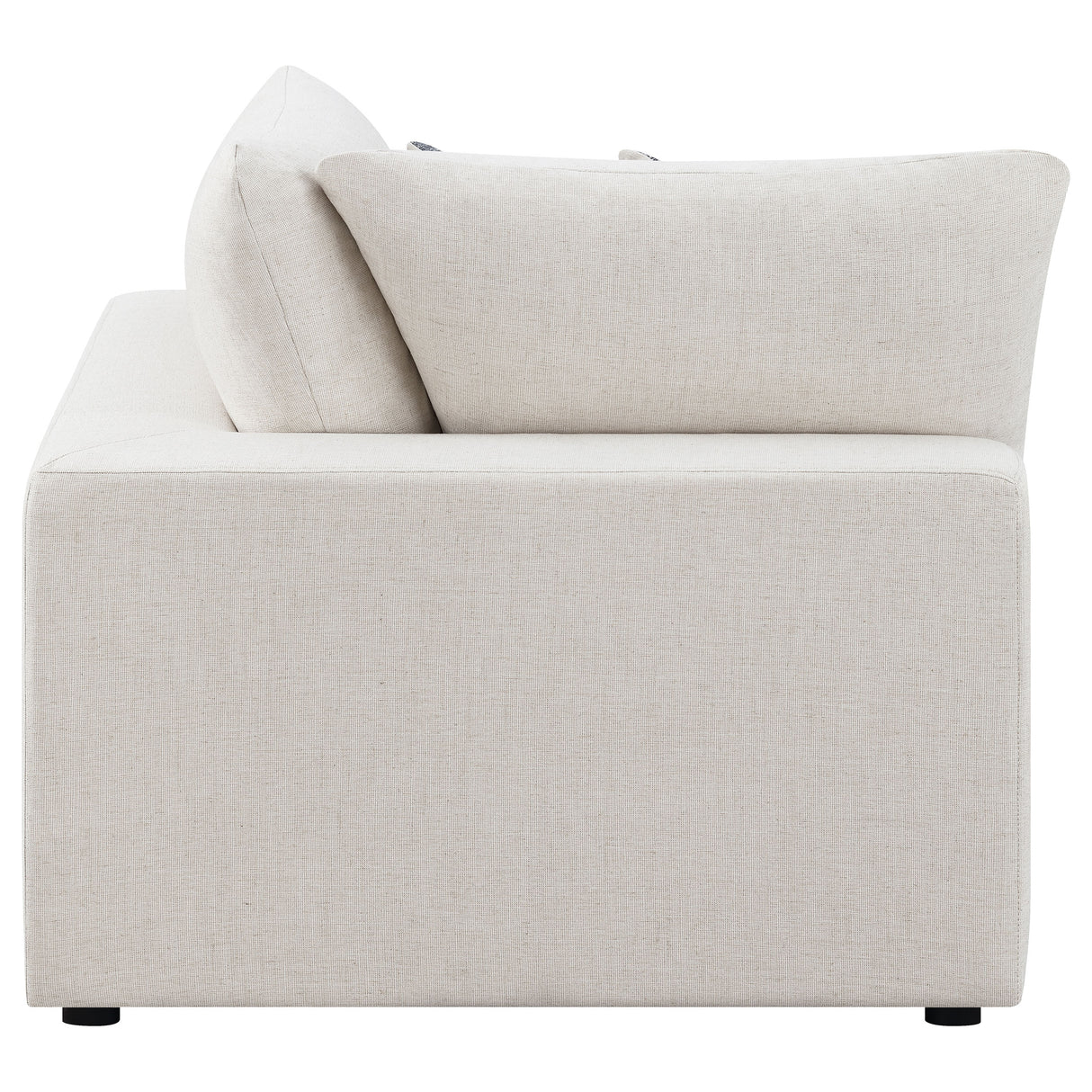 Serene Upholstered Corner Chair in Beige Linen-Blend