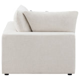 Serene Upholstered Corner Chair in Beige Linen-Blend