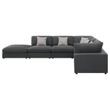 Serene 6-Piece Upholstered Modular Sectional Sofa Charcoal