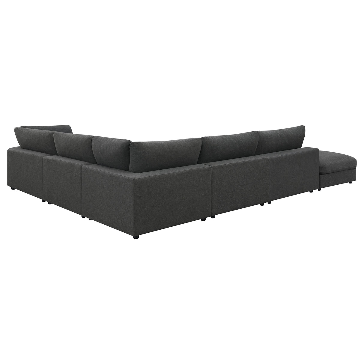 Serene 6-Piece Upholstered Modular Sectional Sofa Charcoal