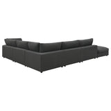 Serene 6-Piece Upholstered Modular Sectional Sofa Charcoal