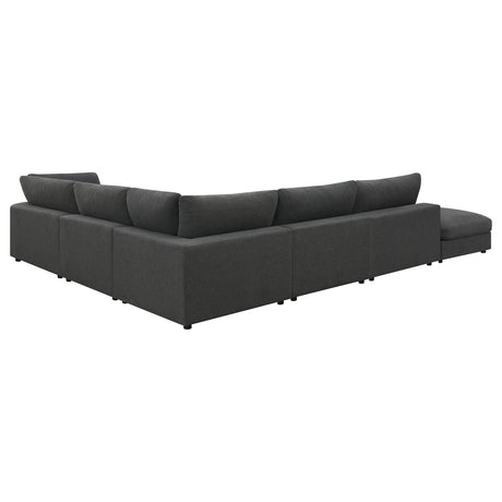 Serene 6-Piece Upholstered Modular Sectional Sofa Charcoal