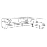 Serene 6-Piece Upholstered Modular Sectional Sofa Charcoal