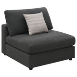 Serene Upholstered Armless Chair in Charcoal