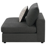 Serene Upholstered Armless Chair in Charcoal