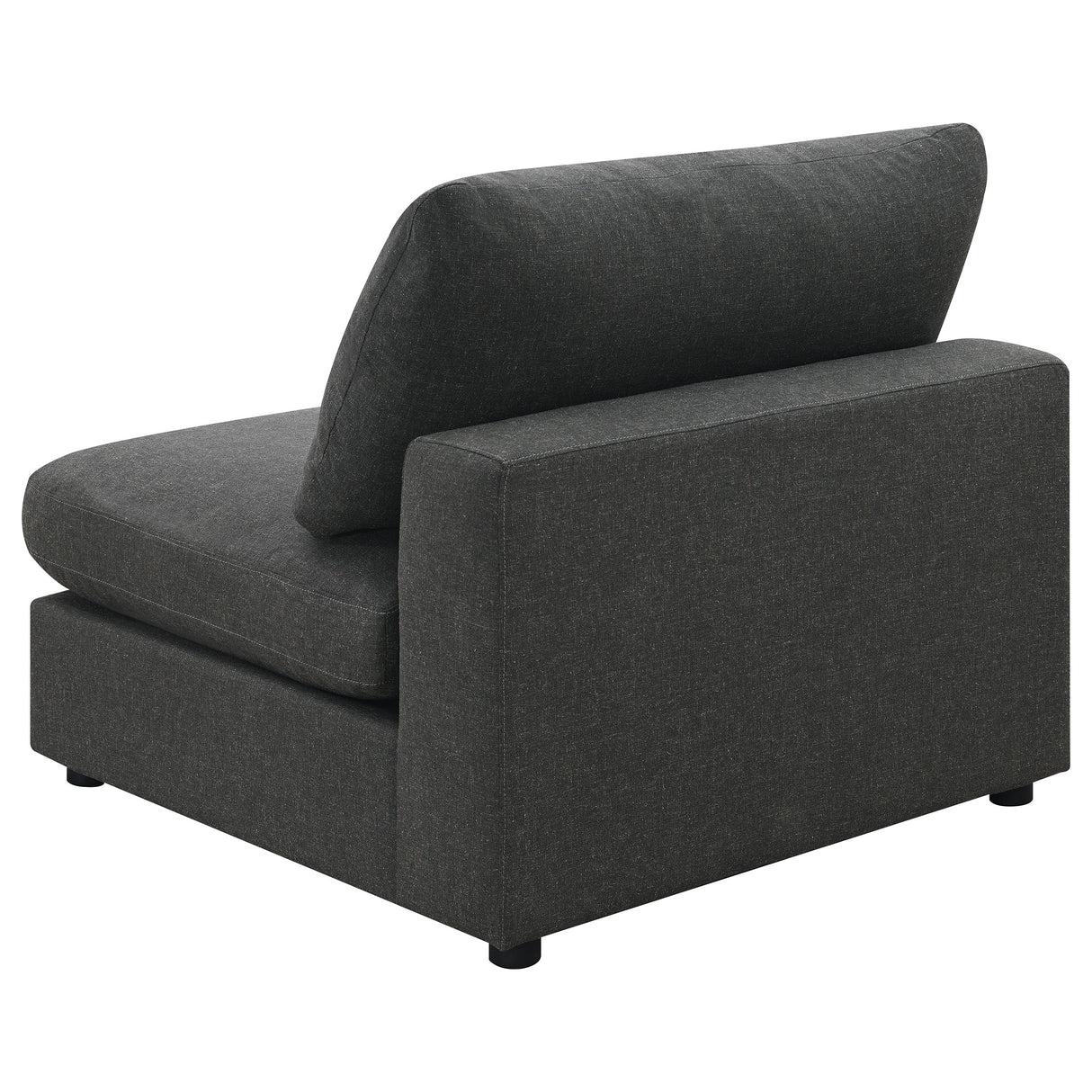 Serene Upholstered Armless Chair in Charcoal