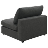 Serene Upholstered Armless Chair in Charcoal