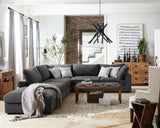 Serene Upholstered Armless Chair in Charcoal