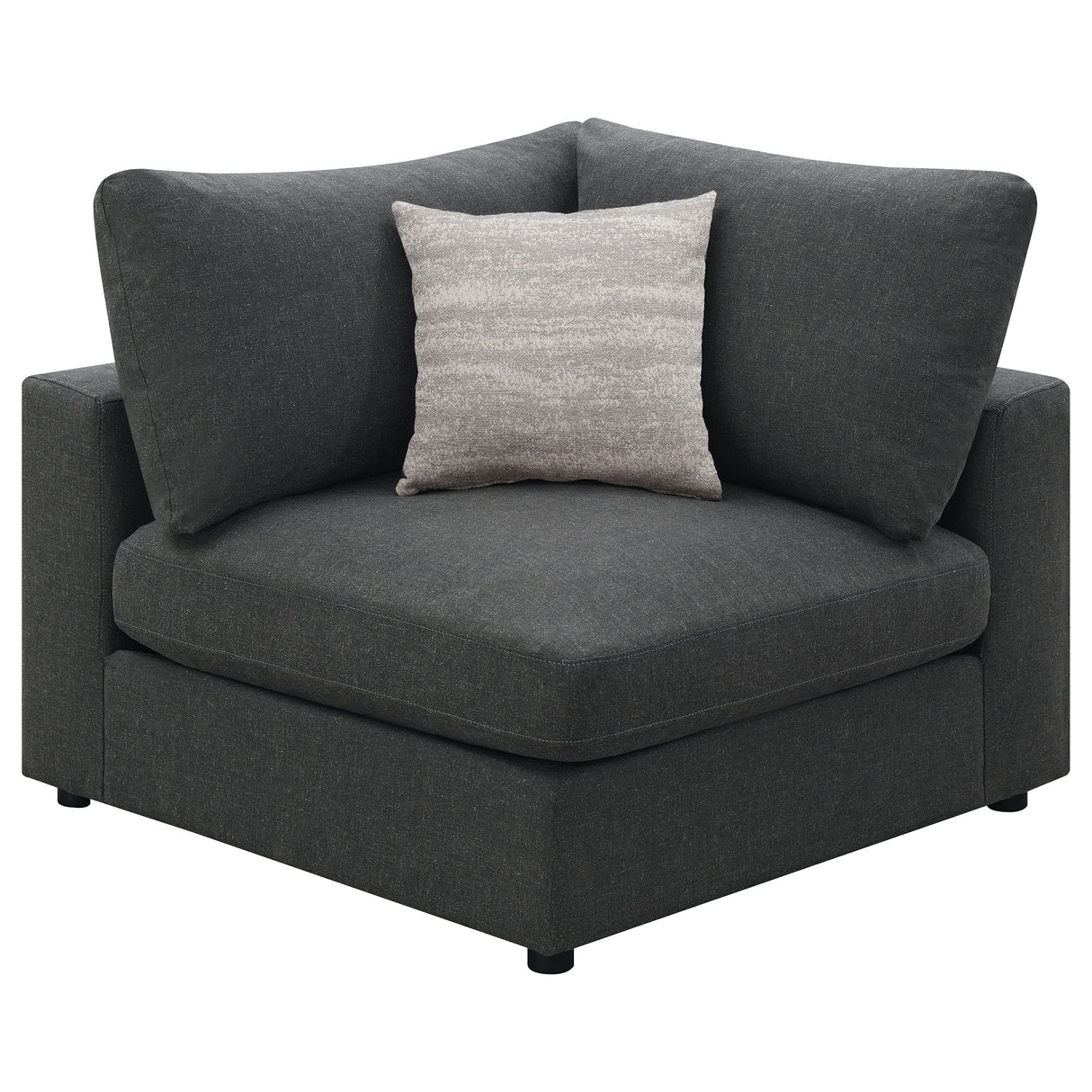 Serene Upholstered Corner Chair - Charcoal