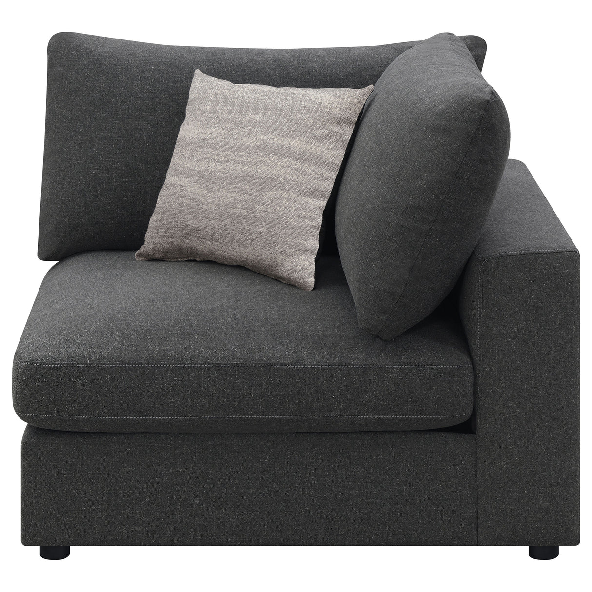 Serene Upholstered Corner Chair - Charcoal