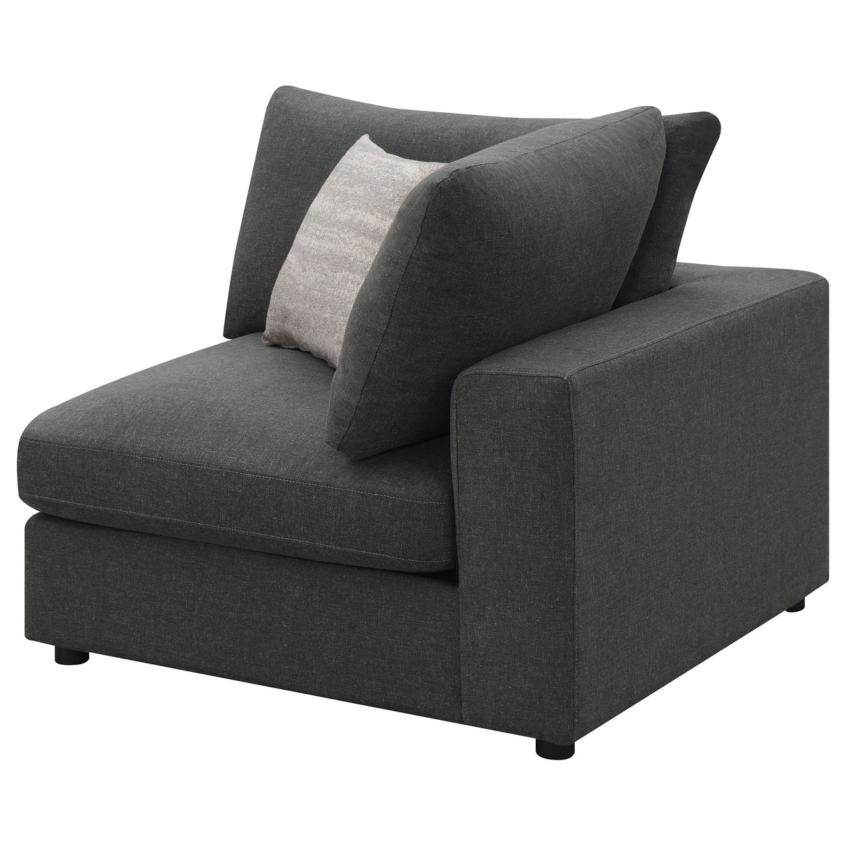 Serene Upholstered Corner Chair - Charcoal