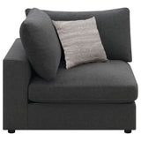 Serene Upholstered Corner Chair - Charcoal