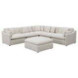 Hobson 6-Piece Upholstered Modular Sectional Sofa in Ivory