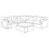 Hobson 6-Piece Upholstered Modular Sectional Sofa in Ivory