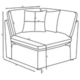 Hobson 6-Piece Upholstered Modular Sectional Sofa in Ivory