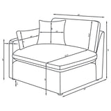 Hobson 6-Piece Upholstered Modular Sectional Sofa in Ivory