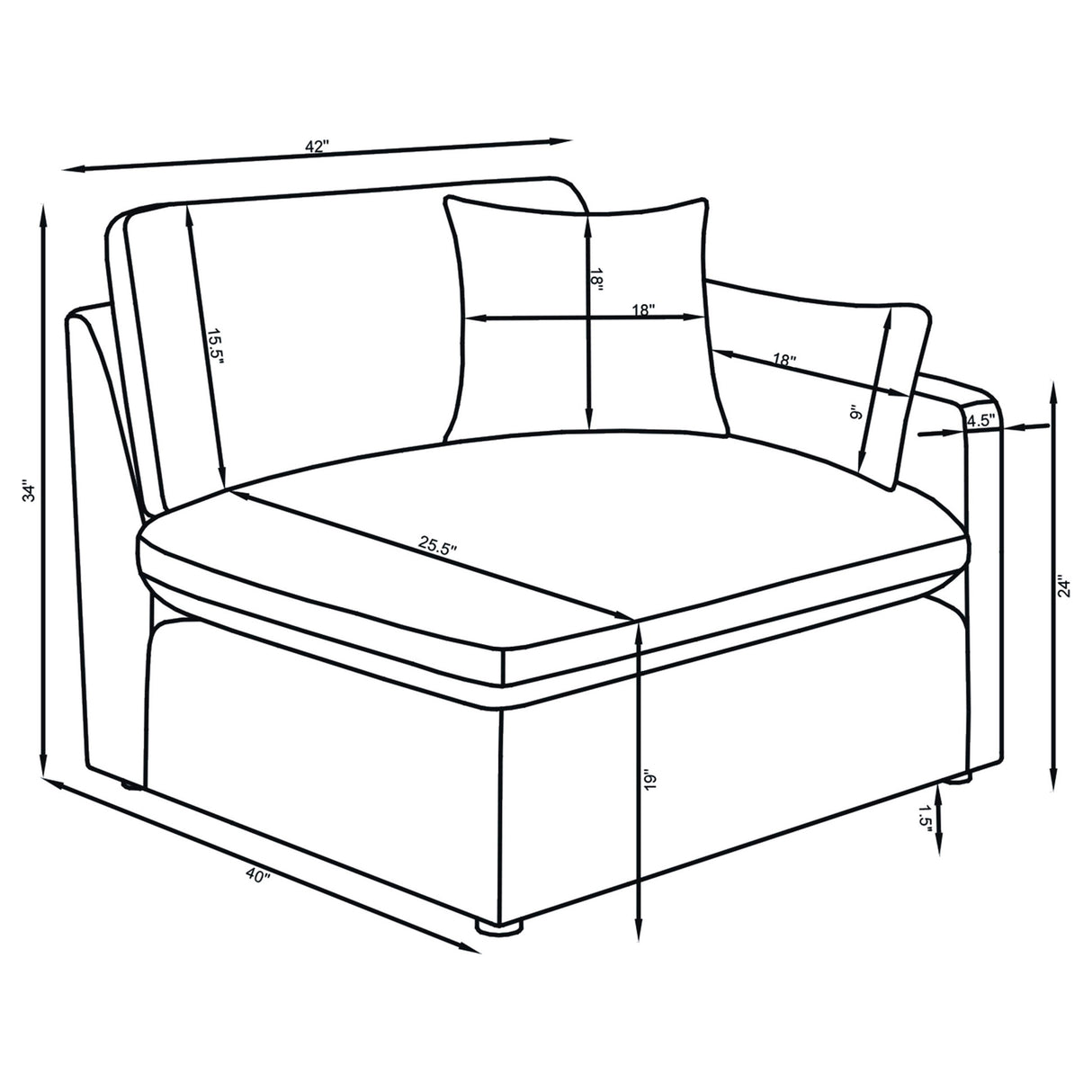 Hobson 6-Piece Upholstered Modular Sectional Sofa in Ivory