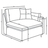 Hobson 6-Piece Upholstered Modular Sectional Sofa in Ivory