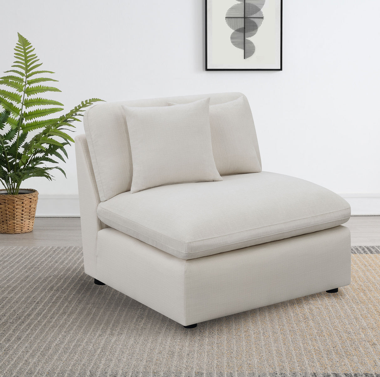 Hobson Upholstered Armless Chair - Ivory