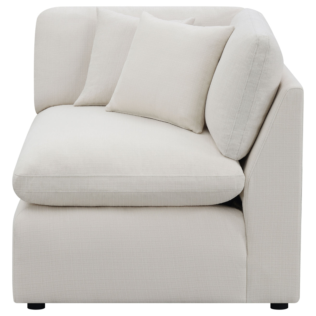 Hobson Upholstered Corner Chair in Ivory