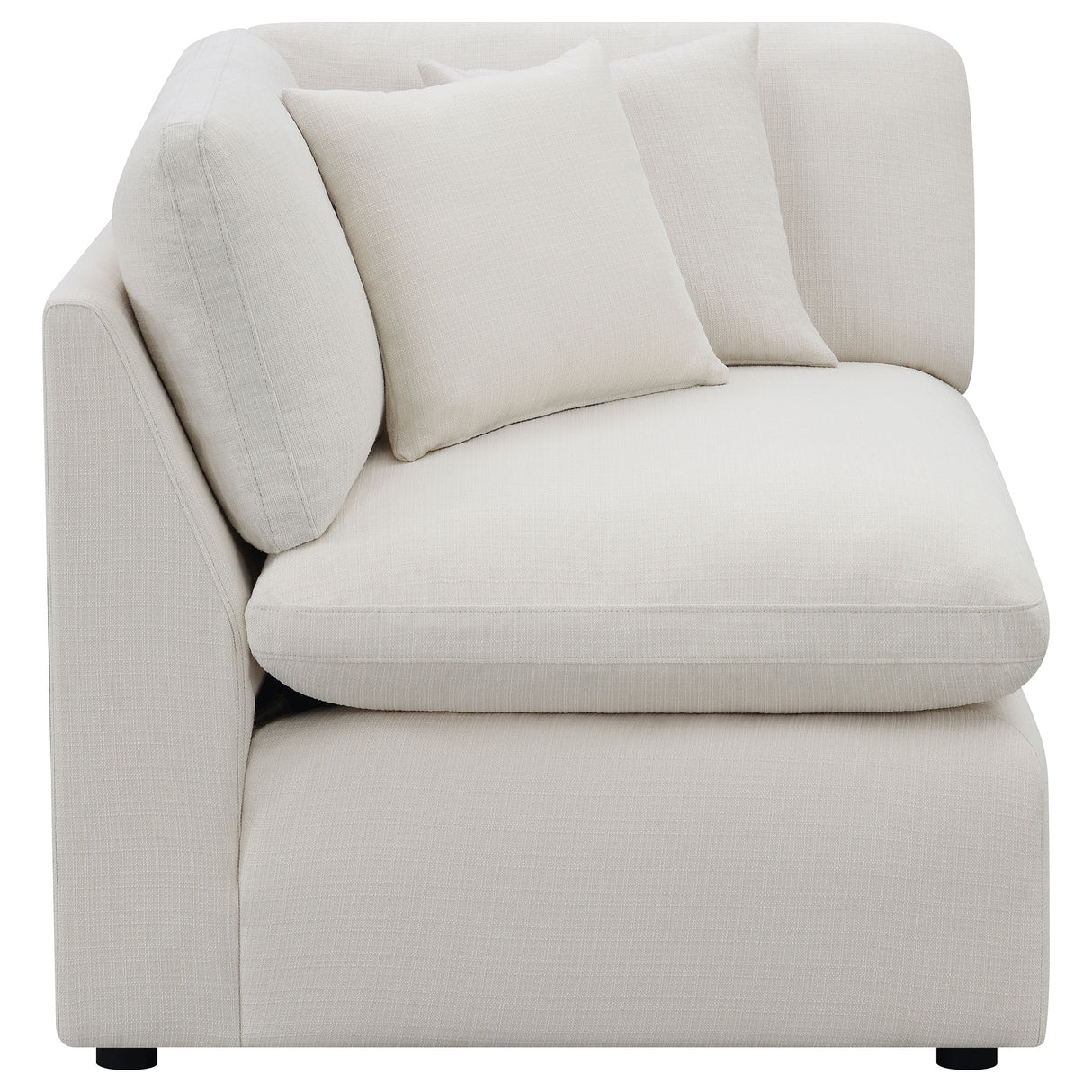Hobson Upholstered Corner Chair in Ivory
