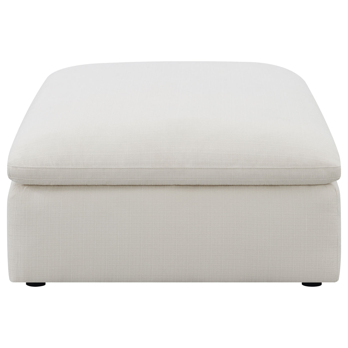 Hobson Square Upholstered Ottoman Ivory