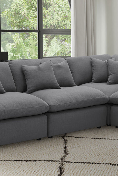 Hobson Upholstered Armless Chair in Charcoal