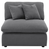 Hobson Upholstered Armless Chair in Charcoal