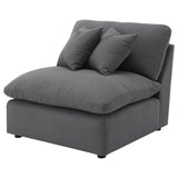 Hobson Upholstered Armless Chair in Charcoal