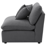 Hobson Upholstered Armless Chair in Charcoal