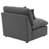 Hobson Upholstered Armless Chair in Charcoal