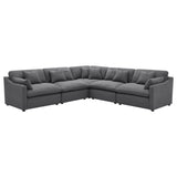 Hobson Upholstered Armless Chair in Charcoal