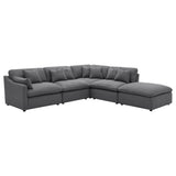 Hobson Upholstered Armless Chair in Charcoal
