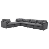 Hobson Upholstered Armless Chair in Charcoal
