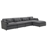 Hobson Upholstered Armless Chair in Charcoal