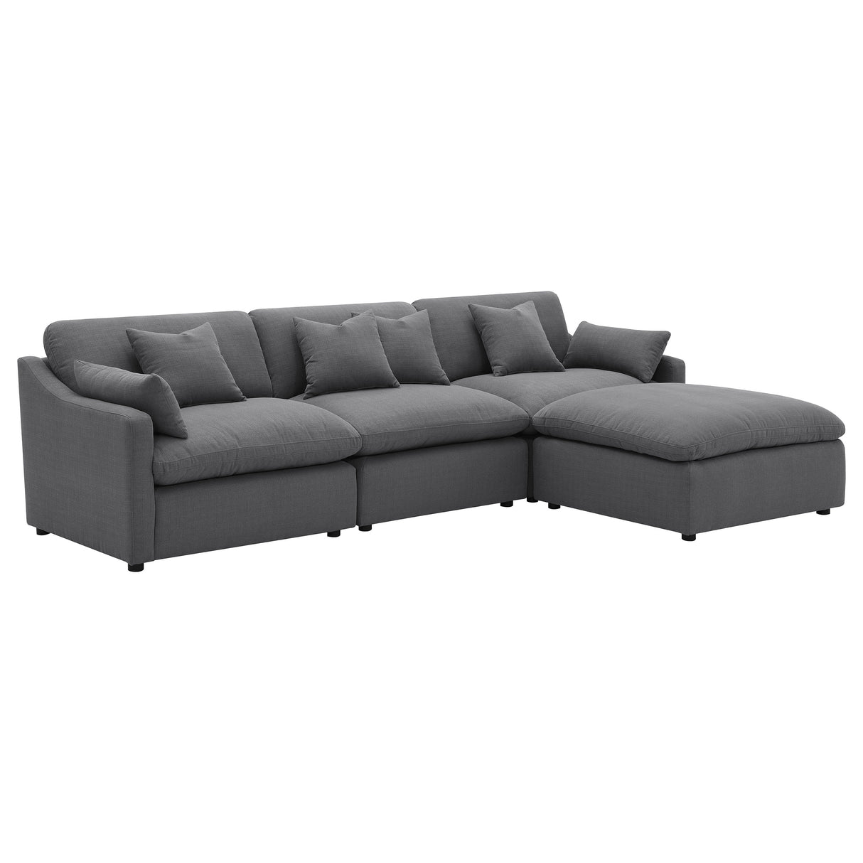 Hobson Upholstered Armless Chair in Charcoal